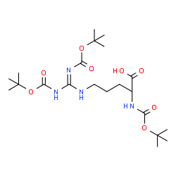 ChemSpider 2D Image | N~5~-(N,N'-Bis{[(2-methyl-2-propanyl)oxy]carbonyl}carbamimidoyl)-N~2~-{[(2-methyl-2-propanyl)oxy]carbonyl}ornithine | C21H38N4O8