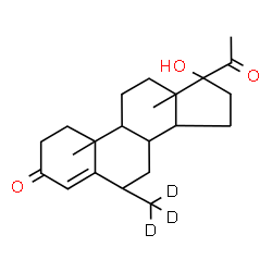ChemSpider 2D Image | 17-Hydroxy-6-(~2~H_3_)methylpregn-4-ene-3,20-dione | C22H29D3O3