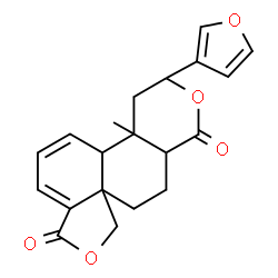 ChemSpider 2D Image | 3-(3-Furyl)-4a-methyl-3,4,4a,11,12,12a-hexahydro-1H-[2]benzofuro[4,3a-f]isochromene-1,8(4bH)-dione | C20H20O5