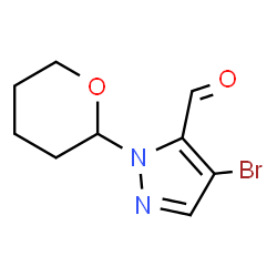 ChemSpider 2D Image | 4-Bromo-1-(tetrahydro-2H-pyran-2-yl)-1H-pyrazole-5-carbaldehyde | C9H11BrN2O2