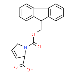 ChemSpider 2D Image | 1-[(9H-Fluoren-9-ylmethoxy)carbonyl]-2,5-dihydro-1H-pyrrole-2-carboxylic acid | C20H17NO4