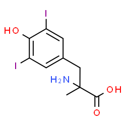 ChemSpider 2D Image | 3,5-Diiodo-alpha-methyltyrosine | C10H11I2NO3