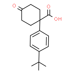 ChemSpider 2D Image | 1-[4-(2-Methyl-2-propanyl)phenyl]-4-oxocyclohexanecarboxylic acid | C17H22O3
