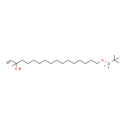 ChemSpider 2D Image | 17-{[Dimethyl(2-methyl-2-propanyl)silyl]oxy}-3-methyl-1-heptadecen-3-ol | C24H50O2Si