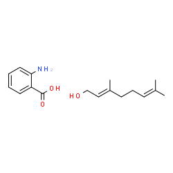 ChemSpider 2D Image | 2-Aminobenzoic acid - (2E)-3,7-dimethyl-2,6-octadien-1-ol (1:1) | C17H25NO3