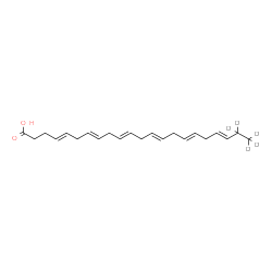 ChemSpider 2D Image | (4E,7E,10E,13E,16E,19E)-(21,21,22,22,22-~2~H_5_)-4,7,10,13,16,19-Docosahexaenoic acid | C22H27D5O2