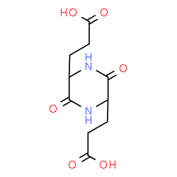 ChemSpider 2D Image | 3,3'-(3,6-Dioxo-2,5-piperazinediyl)dipropanoic acid | C10H14N2O6