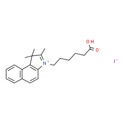 ChemSpider 2D Image | 3-(5-Carboxypentyl)-1,1,2-trimethyl-1H-benzo[e]indolium iodide | C21H26INO2