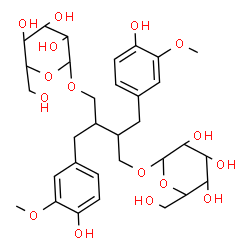 ChemSpider 2D Image | 4-(Hexopyranosyloxy)-2,3-bis(4-hydroxy-3-methoxybenzyl)butyl hexopyranoside | C32H46O16
