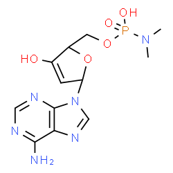 ChemSpider 2D Image | [5-(6-Amino-9H-purin-9-yl)-3-hydroxy-2,5-dihydro-2-furanyl]methyl hydrogen dimethylphosphoramidate | C12H17N6O5P