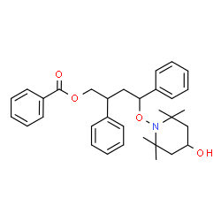 ChemSpider 2D Image | 4-[(4-Hydroxy-2,2,6,6-tetramethyl-1-piperidinyl)oxy]-2,4-diphenylbutyl benzoate | C32H39NO4