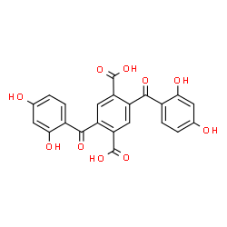 ChemSpider 2D Image | 2,5-Bis(2,4-dihydroxybenzoyl)terephthalic acid | C22H14O10