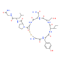 ChemSpider 2D Image | 1-{[19-Amino-7-(2-amino-2-oxoethyl)-13-sec-butyl-16-(4-hydroxybenzyl)-10-(2-hydroxyethyl)-6,9,12,15,18-pentaoxo-1,2-dithia-5,8,11,14,17-pentaazacycloicosan-4-yl]carbonyl}prolylleucylglycinamide | C42H65N11O12S2