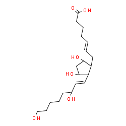ChemSpider 2D Image | (5E,13E)-9,11,15,20-Tetrahydroxyprosta-5,13-dien-1-oic acid | C20H34O6