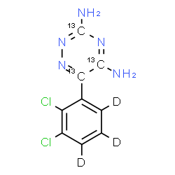 ChemSpider 2D Image | 6-[2,3-Dichloro(~2~H_3_)phenyl](~13~C_3_)-1,2,4-triazine-3,5-diamine | C613C3H4D3Cl2N5