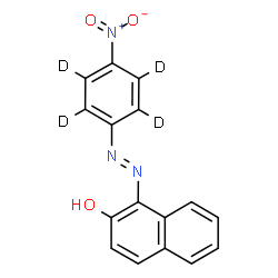 ChemSpider 2D Image | 1-{(E)-[4-Nitro(~2~H_4_)phenyl]diazenyl}-2-naphthol | C16H7D4N3O3