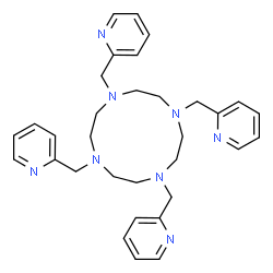 ChemSpider 2D Image | 1,4,7,10-Tetrakis(2-pyridinylmethyl)-1,4,7,10-tetraazacyclododecane | C32H40N8