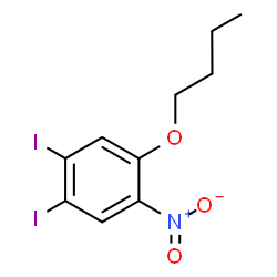 ChemSpider 2D Image | 1-Butoxy-4,5-diiodo-2-nitrobenzene | C10H11I2NO3