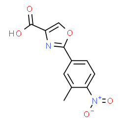 ChemSpider 2D Image | 2-(3-Methyl-4-nitrophenyl)-4-oxazolecarboxylic acid | C11H8N2O5