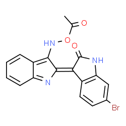 ChemSpider 2D Image | (3E)-3-[3-(Acetoxyamino)-2H-indol-2-ylidene]-6-bromo-1,3-dihydro-2H-indol-2-one | C18H12BrN3O3