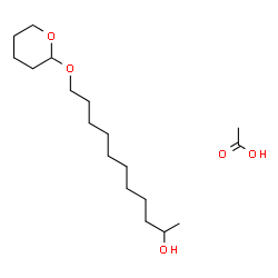 ChemSpider 2D Image | 11-(Tetrahydro-2H-pyran-2-yloxy)-2-undecanol - acetic acid (1:1) | C18H36O5