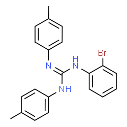 ChemSpider 2D Image | 1-(2-Bromophenyl)-2,3-bis(4-methylphenyl)guanidine | C21H20BrN3