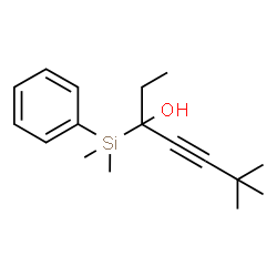 ChemSpider 2D Image | 3-[Dimethyl(phenyl)silyl]-6,6-dimethyl-4-heptyn-3-ol | C17H26OSi