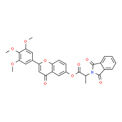 ChemSpider 2D Image | 4-Oxo-2-(3,4,5-trimethoxyphenyl)-4H-chromen-6-yl 2-(1,3-dioxo-1,3-dihydro-2H-isoindol-2-yl)propanoate | C29H23NO9