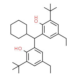 ChemSpider 2D Image | 2,2'-(Cyclohexylmethylene)bis[4-ethyl-6-(2-methyl-2-propanyl)phenol] | C31H46O2