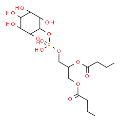 ChemSpider 2D Image | 3-({Hydroxy[(2,3,4,5,6-pentahydroxycyclohexyl)oxy]phosphoryl}oxy)-1,2-propanediyl dibutanoate | C17H31O13P