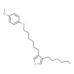ChemSpider 2D Image | 3-Hexyl-4-[6-(4-methoxyphenoxy)hexyl]thiophene | C23H34O2S