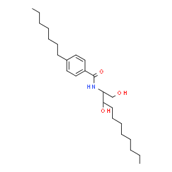 ChemSpider 2D Image | N-(1,3-Dihydroxy-2-undecanyl)-4-heptylbenzamide | C25H43NO3
