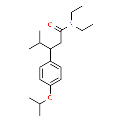 ChemSpider 2D Image | N,N-Diethyl-3-(4-isopropoxyphenyl)-4-methylpentanamide | C19H31NO2