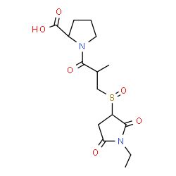 ChemSpider 2D Image | 1-{3-[(1-Ethyl-2,5-dioxo-3-pyrrolidinyl)sulfinyl]-2-methylpropanoyl}proline | C15H22N2O6S