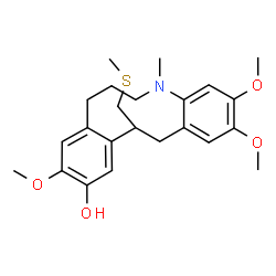 ChemSpider 2D Image | 2,3,10-Trimethoxy-5-methyl-13-((methylthio)methyl)-5,6,7,8,13,14-hexahydrodibenzo(b,f)azecin-11-ol | C23H31NO4S