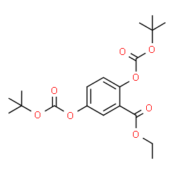 ChemSpider 2D Image | Ethyl 2,5-bis({[(2-methyl-2-propanyl)oxy]carbonyl}oxy)benzoate | C19H26O8