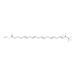 ChemSpider 2D Image | Ethyl (5E,8E,11E,14E,17E)-(19,19,20,20,20-~2~H_5_)-5,8,11,14,17-icosapentaenoate | C22H29D5O2