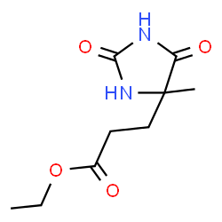 ChemSpider 2D Image | Ethyl 3-(4-methyl-2,5-dioxo-4-imidazolidinyl)propanoate | C9H14N2O4