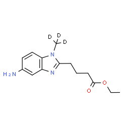 ChemSpider 2D Image | Ethyl 4-[5-amino-1-(~2~H_3_)methyl-1H-benzimidazol-2-yl]butanoate | C14H16D3N3O2