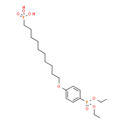 ChemSpider 2D Image | {10-[4-(Diethoxyphosphoryl)phenoxy]decyl}phosphonic acid | C20H36O7P2