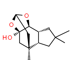 ChemSpider 2D Image | (2S,6R,7S,9R,11R)-1,4,4-Trimethyl-8,10-dioxatetracyclo[7.3.1.0~2,6~.0~7,11~]tridecan-11-ol | C14H22O3