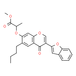 ChemSpider 2D Image | Methyl 2-{[3-(1-benzofuran-2-yl)-6-butyl-4-oxo-4H-chromen-7-yl]oxy}propanoate | C25H24O6