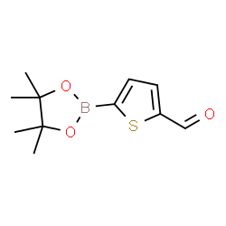 ChemSpider 2D Image | 5-(4,4,5,5-Tetramethyl-1,3,2-dioxaborolan-2-yl)-2-thiophenecarbaldehyde | C11H15BO3S