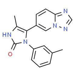 ChemSpider 2D Image | 5-([1,2,4]Triazolo[1,5-a]pyridin-6-yl)-4-methyl-1-(m-tolyl)-1H-imidazol-2(3H)-one | C17H15N5O