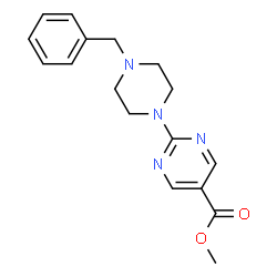 ChemSpider 2D Image | Methyl 2-(4-benzyl-1-piperazinyl)-5-pyrimidinecarboxylate | C17H20N4O2