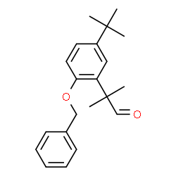 ChemSpider 2D Image | 2-[2-(Benzyloxy)-5-(2-methyl-2-propanyl)phenyl]-2-methylpropanal | C21H26O2