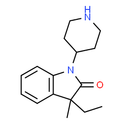 ChemSpider 2D Image | 3-Ethyl-3-methyl-1-(piperidin-4-yl)indolin-2-one | C16H22N2O