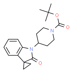 ChemSpider 2D Image | 2-Methyl-2-propanyl 4-(2'-oxospiro[cyclopropane-1,3'-indol]-1'(2'H)-yl)-1-piperidinecarboxylate | C20H26N2O3