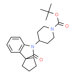 ChemSpider 2D Image | 2-Methyl-2-propanyl 4-(2'-oxospiro[cyclopentane-1,3'-indol]-1'(2'H)-yl)-1-piperidinecarboxylate | C22H30N2O3