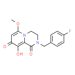 ChemSpider 2D Image | 2-(4-Fluorobenzyl)-9-hydroxy-6-methoxy-3,4-dihydro-2H-pyrido[1,2-a]pyrazine-1,8-dione | C16H15FN2O4